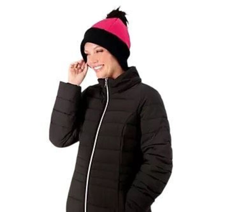 Arctic Expedition Quilted Pom Beanie Hat pink potion Size L / XL NEW